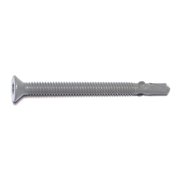 Saberdrive Self-Drilling Screw, #14 x 3 in, Gray Ruspert Steel Flat Head Torx Drive, 32 PK 09741